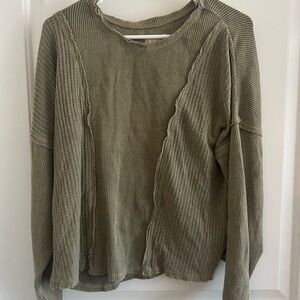 Altar'd State Olive Textured Sweatshirt
